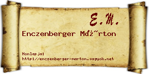 Enczenberger Márton névjegykártya