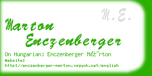 marton enczenberger business card